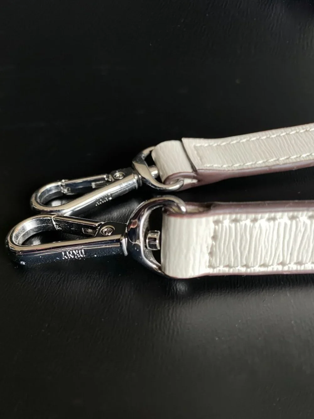 DKNY Ivory Off White Adjustable Shoulder Bag Replacement Strap Silver Tone
